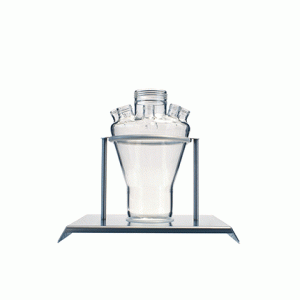 1L Reaktorgefäss Artikelnummer #800N1 mit Edelstahl Gefässhalter Artikelnummer #800049-1 (für LAMBDA MINIFOR Bioreaktoren)