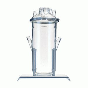 7L Reaktorgefäss Artikelnummer #800N7 mit Edelstahl Gefässhalter Artikelnummer #800049-7 (für LAMBDA MINIFOR Bioreaktoren)